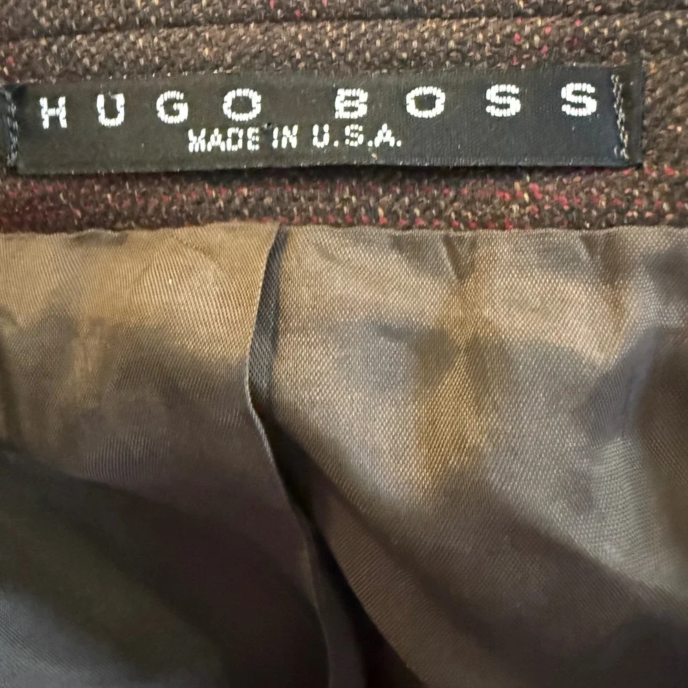 VTG Hugo Boss Blazer 42R Loro Piana Wool Brown Bertolucci Sport Coat 75192